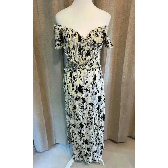 ASTR The Label Criss Cross Smock Floral Midi Dress Women’s Size XL - Picture 4 of 8